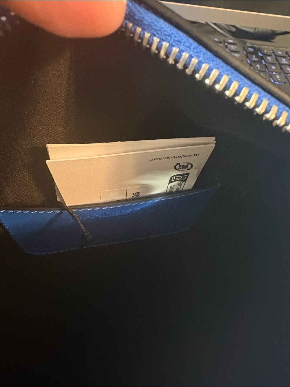 JW Anderson Small Corner Leather Bag in  Vibrant Blue - Picture 8 of 11